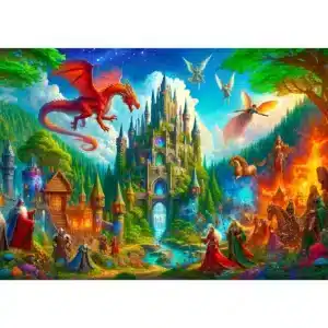 fantázia kastély fa puzzle