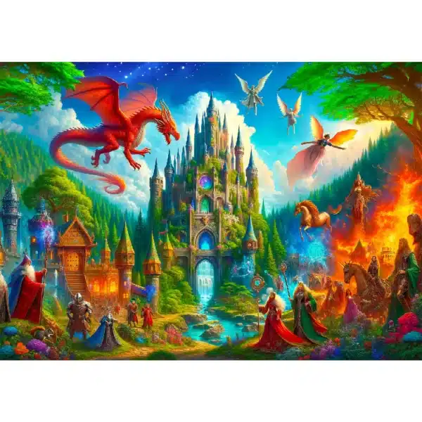fantázia kastély fa puzzle