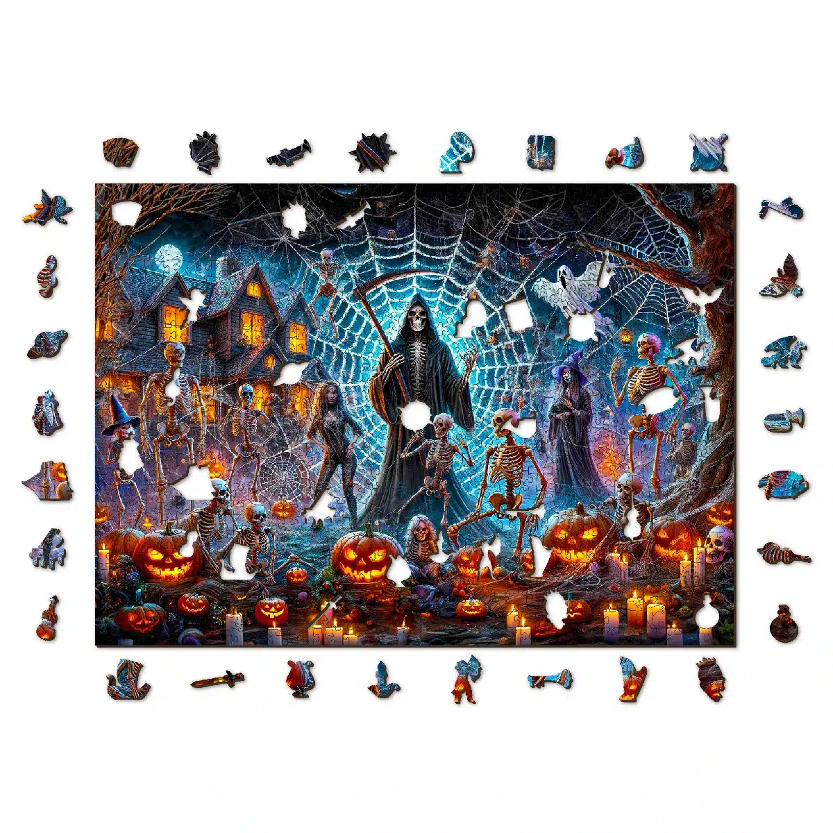 kaszás halloweenja fa puzzle