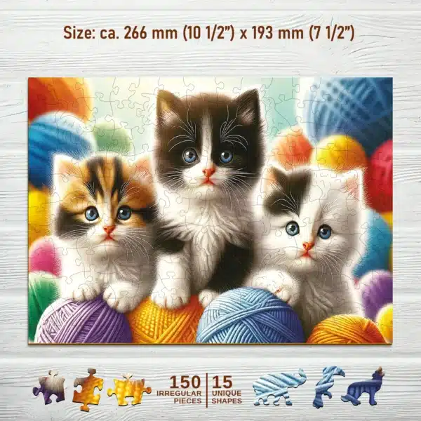 cuki cicák és a fonalgombolyagok fa puzzle