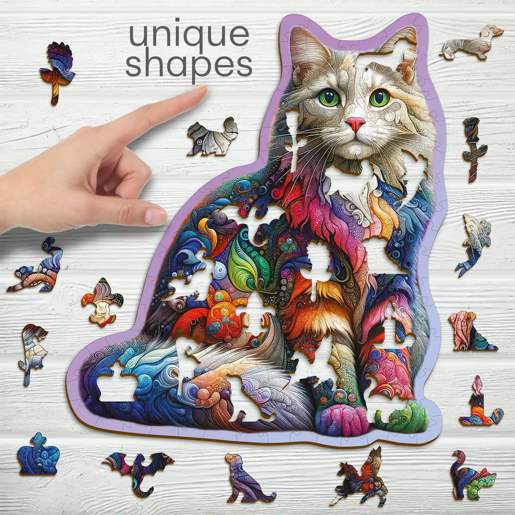 bársonyos macska fa puzzle