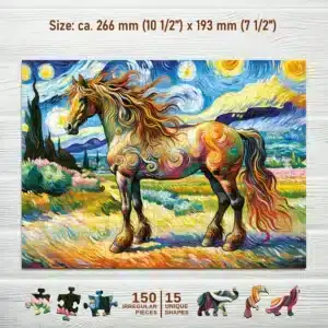 modern ló fa puzzle