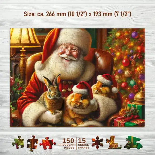 mikulás és a nyuszik fa puzzle