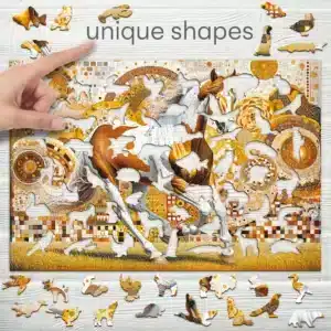 elegáns ló fa puzzle