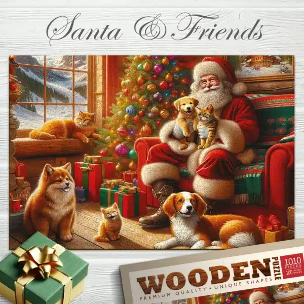 mikulás és barátai fa puzzle
