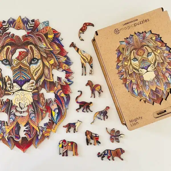 hatalmas oroszlán fa puzzle