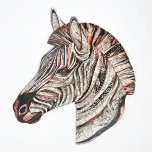 Csíkos zebra fa puzzle