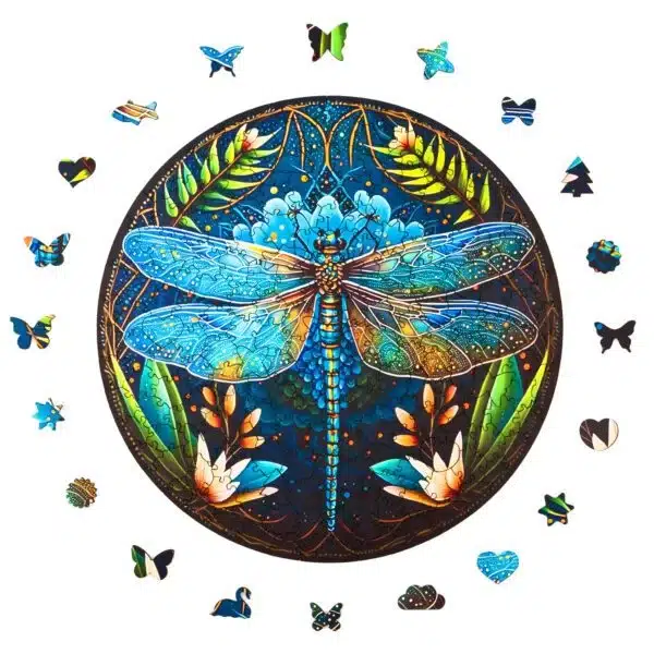 könnyedség szitakötő mandala fa puzzle