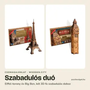 Szabadulós 3D fa puzzle csomag