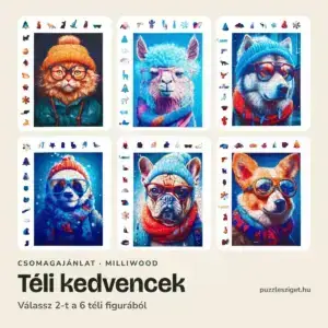 Téli kedvencek fa puzzle csomag