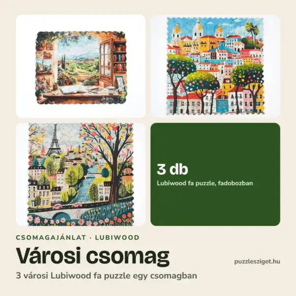 Városi fa puzzle csomag