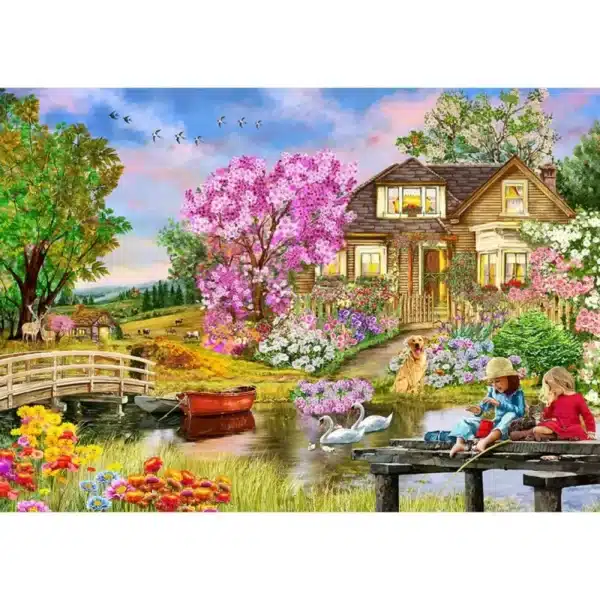 tavaszi nyaraló fa puzzle