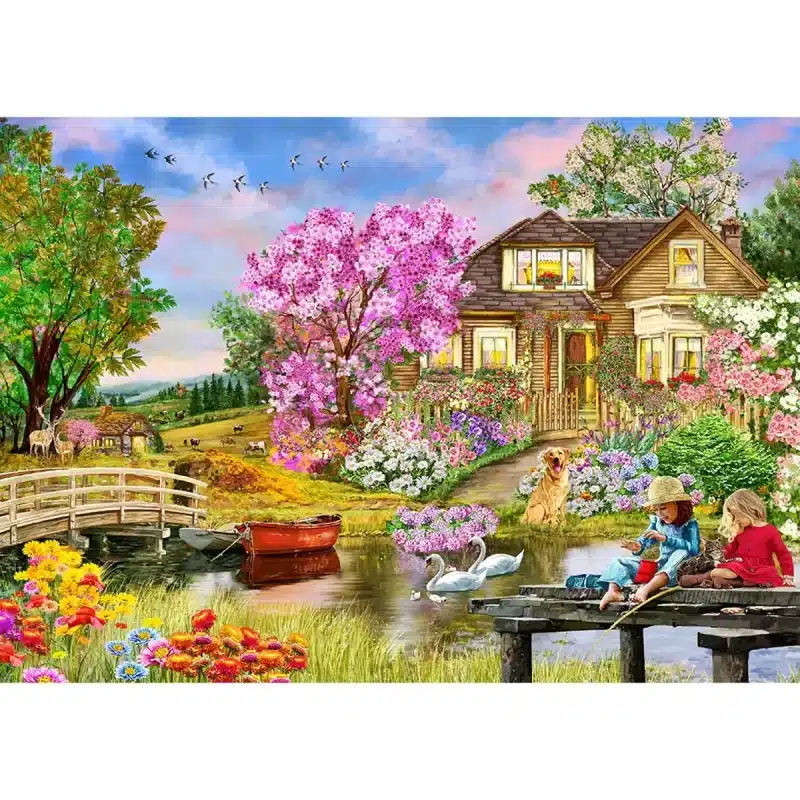 tavaszi nyaraló fa puzzle