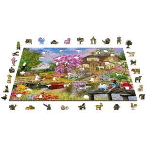 tavaszi nyaraló fa puzzle