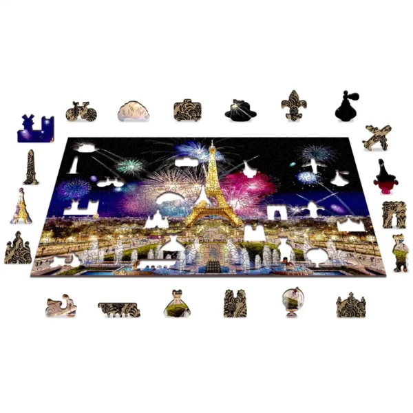 párizs éjszaka fa puzzle