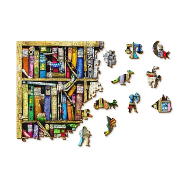 könyvespolc fa puzzle