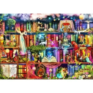 kincskereső könyvespolc fa puzzle