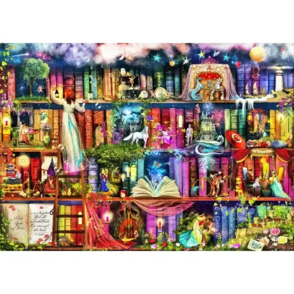 kincskereső könyvespolc fa puzzle