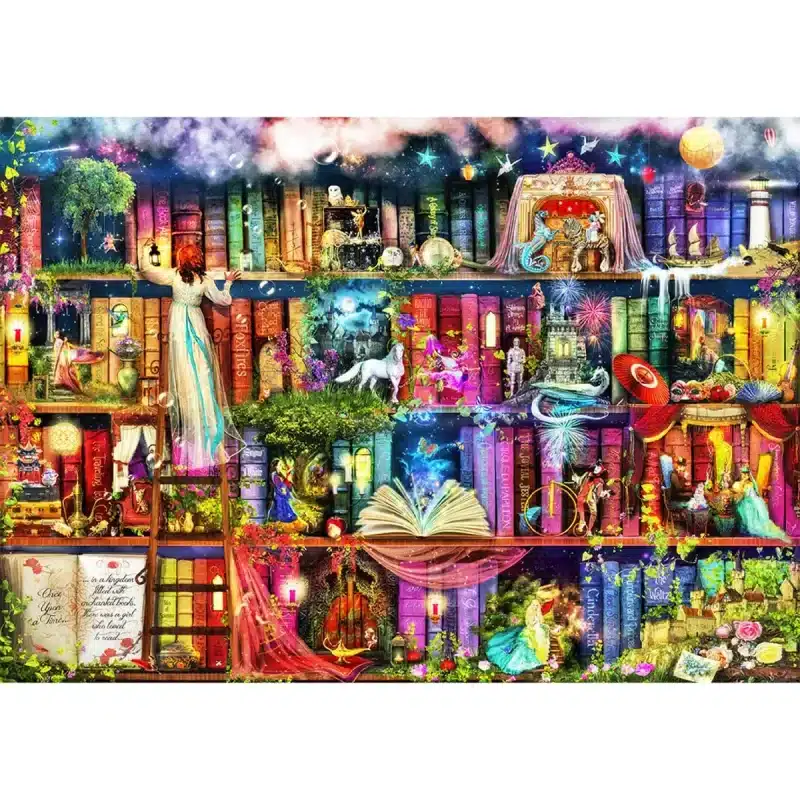 kincskereső könyvespolc fa puzzle