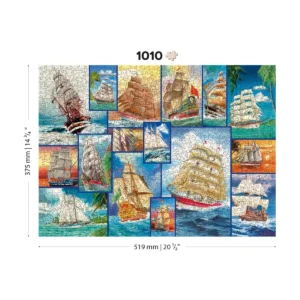 vitorlás hajók fa puzzle