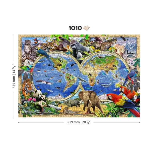 állati királyság térkép fa puzzle