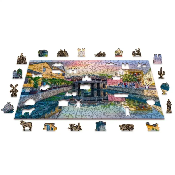japán híd fa puzzle