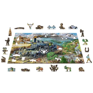 gőzmozdony fa puzzle